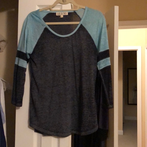 Navy/turquoise baseball t shirt - Picture 1 of 2